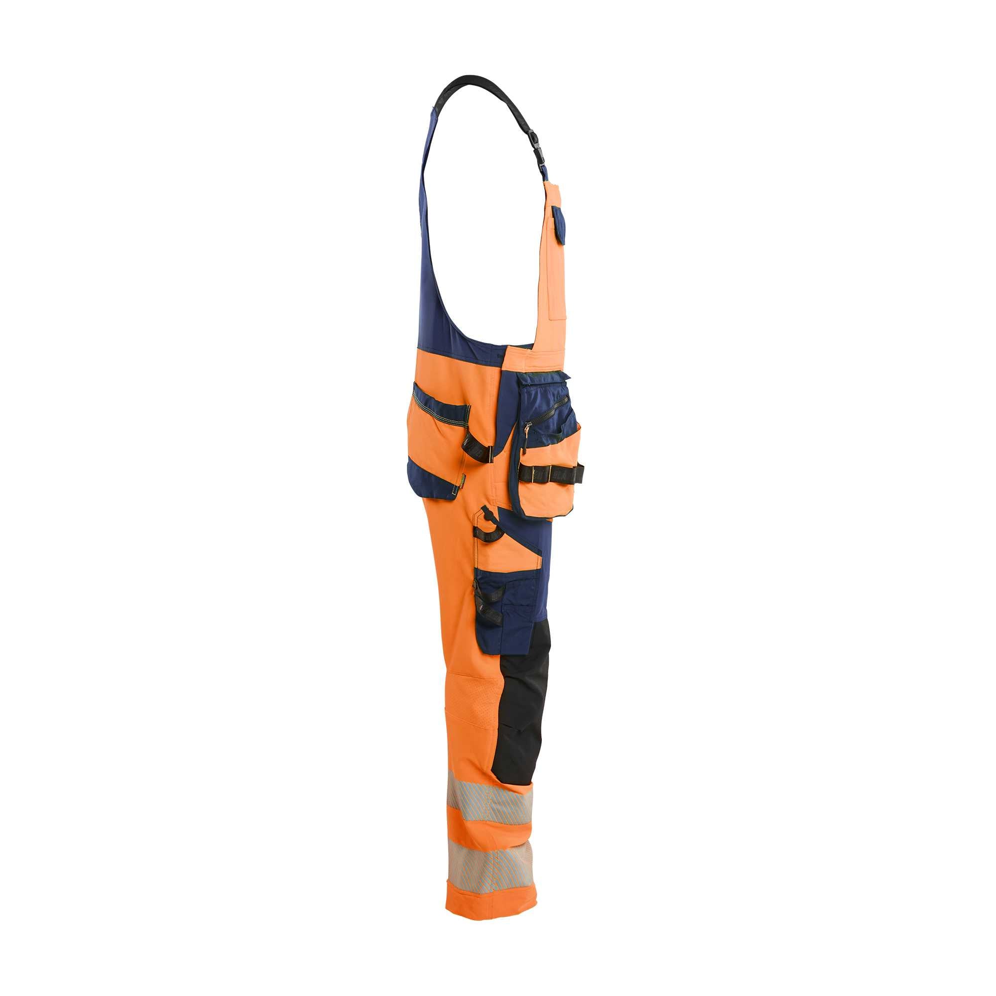 BLAKLADER 26261648 Hi Vis bib overalls 4 way stretch Hi Vis Reflective Work Bib Trousers Men - double weave